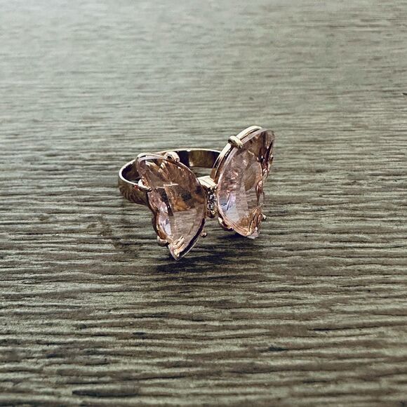 Claire’s Pink Jewel Rose Gold Butterfly Ring - Picture 4 of 6
